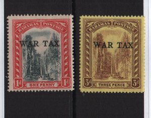 Bahamas 1918 SG97 & SG98 War Tax both mint with disturbed gum