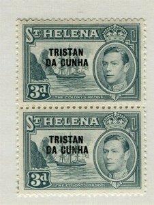 TRISTAN DA CUNHA; 1938 early GVI issue MINT MNH Pair, 3d. value