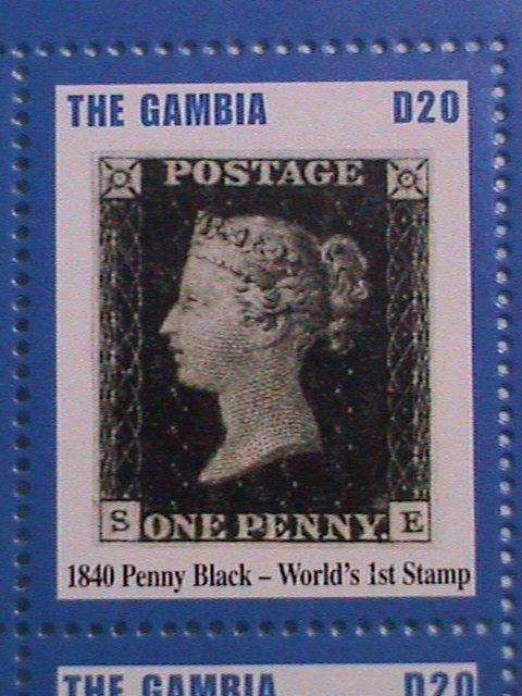 THE GAMBIA: RARE AND FAMOUS STAMPS MINIATURE SHEET MINT NOT HING