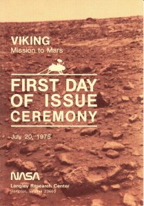 USPS 1st Day Ceremony Program #1759 C1 Viking Mission to Mars NASA McCall 1978