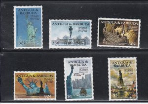 Antigua # 828-833, 834, Statue of Liberty, Mint NH, 1/2 Cat.