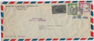 Kingston, Jamaica to Butler, Pa 1954 Airmail Special Delivery (52652)