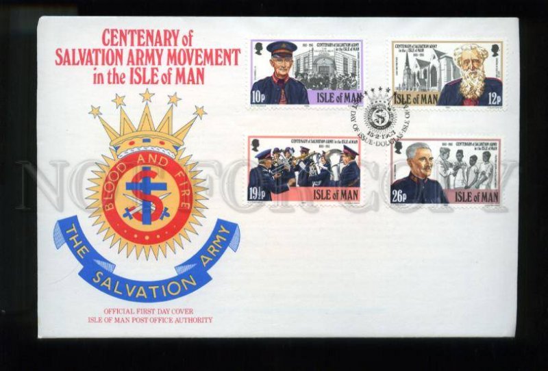 161454 ISLE OF MAN 1983 Centenary Salvation Army Movement FDC