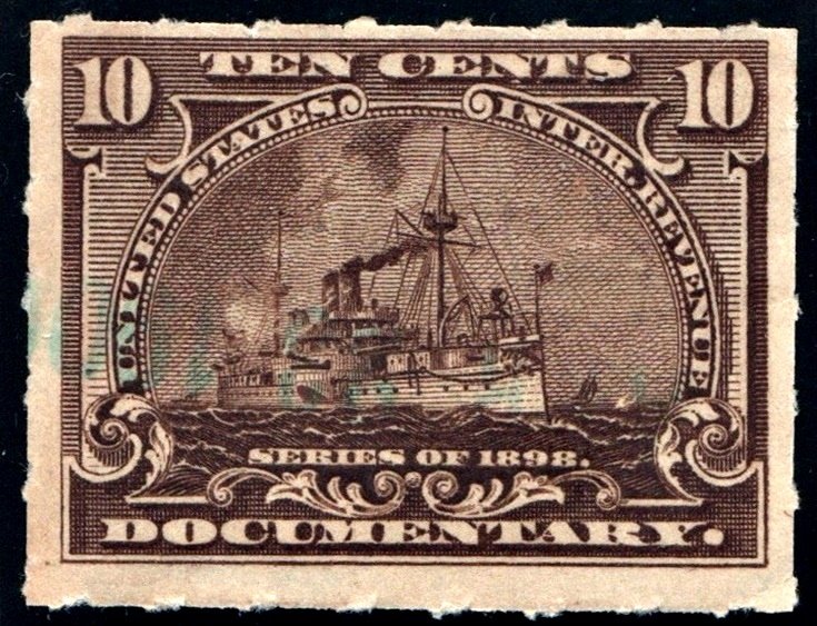 R168 10¢ Documentary Stamp (1898) Used