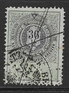 Austria 1885 36kr Revenue Used - S32330