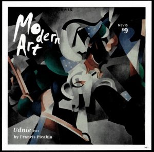 Nevis 2014 - Modern Art - IMPERF Souvenir Stamp Sheet - Scott #1790 - MNH