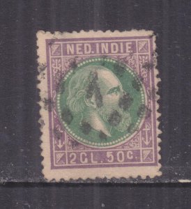 NETHERLANDS EAST INDIES, 1874 perf. 14, thin paper, 2g.50 Green & Purple, used.