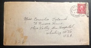 1930 USA Navy Marines In Port Prince Haiti Cover To Hospital Wheeling WV USA