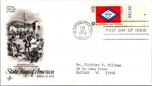 FDC 1976 SC #1682 Artcraft Cachet, Arkansas - Washington DC - Single - J1345