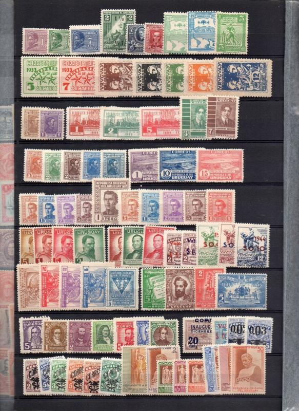 Uruguay MNH stamp collection lot 1898 to 1990 $$ regular + air mail + blocks BOB