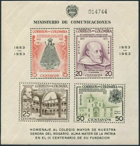 Colombia 632a,C266a,MNH.Michel 713-720 Bl.8-9. Senior College of Our Lady.1954.