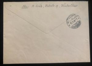 1946 Schaan Lichtenstein Registered cover to Winterthur Switzerland