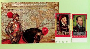 SPAIN Sc 3026-8 NH SET+S/S OF 2000 - JOINT W/BELGIUM - KING CHARLES (JS23)