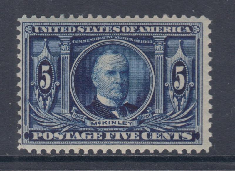 US Sc 326 MNH. 1904 5c dark blue McKinley, F+