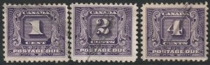 Canada 1930 Sc J6-8 postage due partial set used