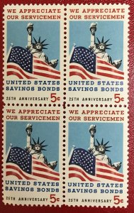 1966 USA Scott 1320 MNH Block We appreciate our servicemen Lot 922