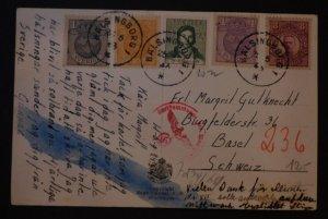 1943 Halsingborg Sweden Censored RPPC Postcard Cover To Switzerland Princesses