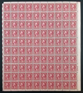 Scott 634ee GEORGE WASHINGTON Sheet of 100 US 2¢ Stamps NH 1926