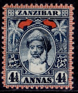 ZANZIBAR QV SG196, 4½a blue-black, M MINT. Cat £21.