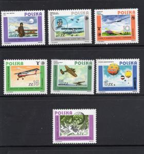 Poland   #2643-2649  1984 MNH  Polish aviation   balloon glider  Farman