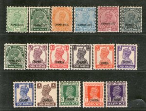 India CHAMBA State 17 Diff. KGV/ KG V Postage Service Stamps Cat. £125+ MNH5706