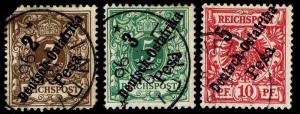 1896 German East Africa #6-8 - Used - VF - CV$37.50 (ESP#8932)