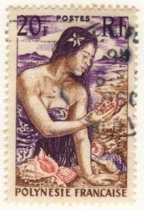 French Polynesia #190 used  woman