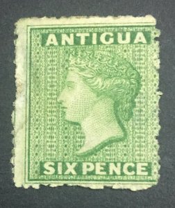 MOMEN: ANTIGUA SG #10 YELLOW GREEN 1863-7 STAR WMK MINT OG H LOT #60335