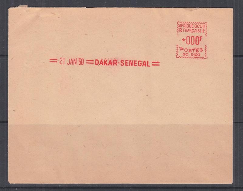 FRENCH WEST AFRICA,SENEGAL,Meter, 1950 Satas,Proof strike Envelope SC 3100, 000f