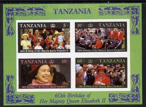 Tanzania 1987 Queen\'s 60th Birthday imperf m/sheet unmou...