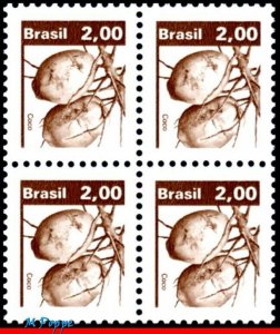 1658 BRAZIL 1982 ECONOMIC RESOURCES, COCONUTS, FRUITS, PLANTS, RHM 602 BLOCK MNH