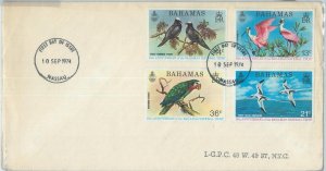 75764 - BAHAMAS - Postal History - FDC COVER - Birds 1974 Parrots