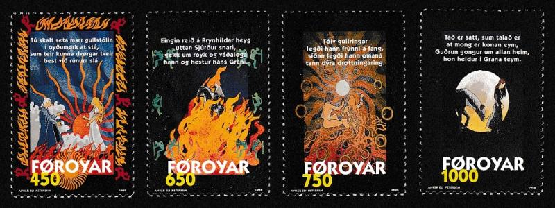 Faroe Is. 'Brynhild's Ballad' traditional poem 4v SG#338-341 SC#332-335