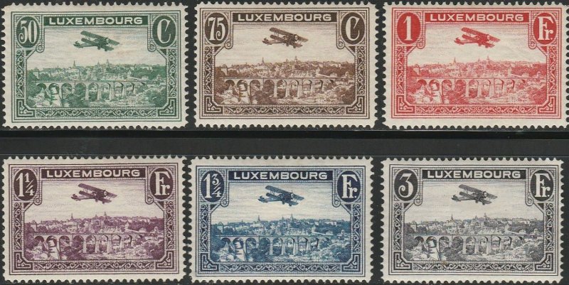 Luxembourg, #C1-C6  Mint Hinged  From 1931-33