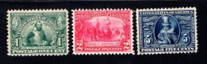 US #328-330, VF, Unused,  CV $197.50  ......   6782968