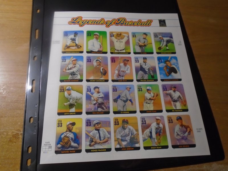 United States  #  3408  MNH  Black Heritage   Baseball  sheet