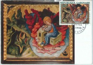 72862 - GABON - Postal History - MAXIMUM CARD - RELIGION Art  1968