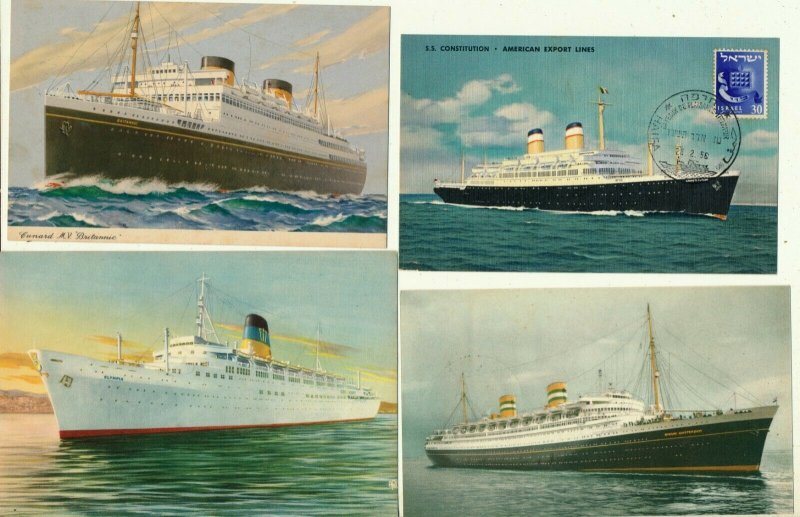 ISRAEL 1950's PASSENGER SHIPS POST CARDS LOT # 1 - SEE 2 SCANS