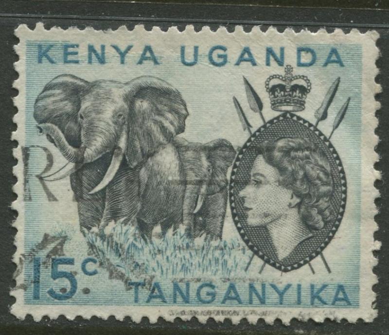 Kenya & Uganda - Scott 106 - QEII Definitive -1959 - Used - Single 15c Stamp