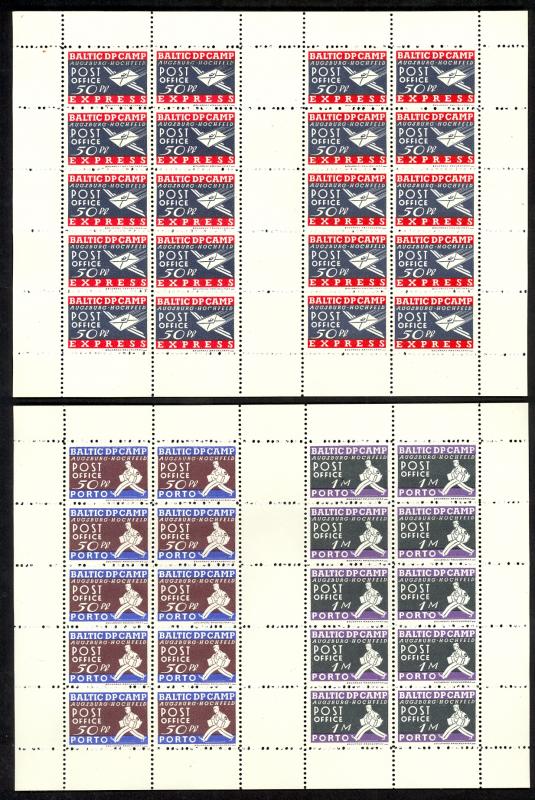 GERMANY AUGSBURG HOCHFELD 1948 BALTIC DP CAMP Set in SHEETLETS MNH NG As Issued