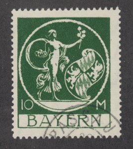 Bavaria Sc 253 used 1920 10m green Genius by von Kaulbach, Almost VF 