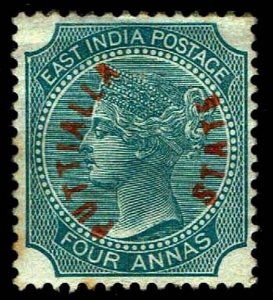 1884 India Patiala State #6 Watermark 39 - Unused NG - VF - CV$140.00 (ESP#1635)