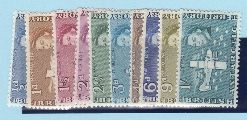 British Antarctic Territory QEII 1963/69 Set To1/- SG1/10 MH  BP9580