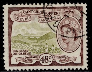 ST CHRISTOPHER, NEVIS & ANGUILLA QEII SG115, 45c olive-bistre & choc, FINE USED.