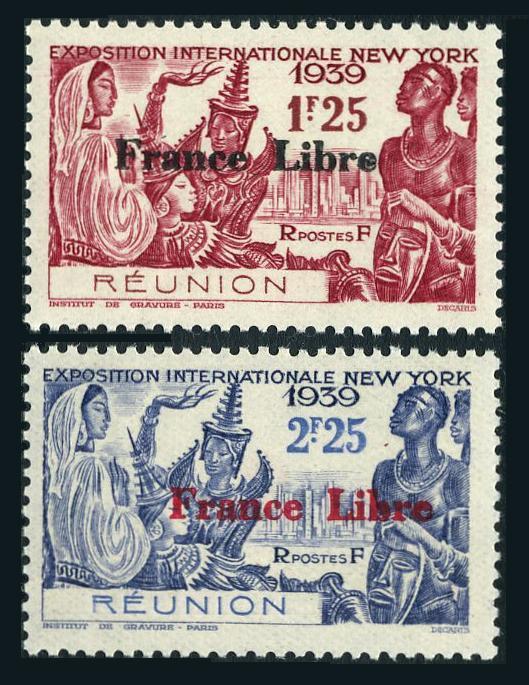 Reunion 181-222,MNH.Mi 219/266. France Libre overprinted,1943.Cascade of Salazie