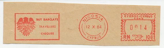 Meter cut Cyprus 1984 Travellers Cheques - Barclays