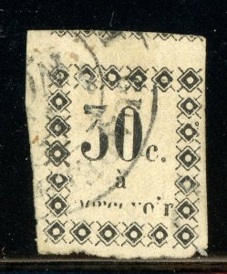 Guadeloupe 1876 French Colony 30¢ Black/White SG #D3 VFU D951