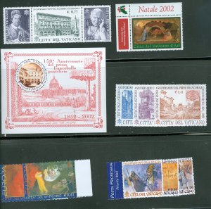 Vatican City 2002 Compete MNH Year Set