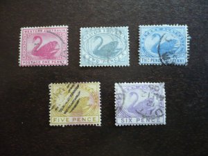 Stamps - Western Australia - Scott# 62-64,66,67 - Used Part Set of 5 Stamps