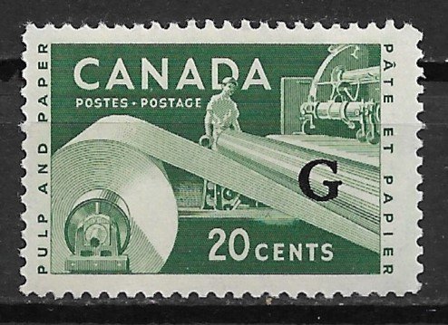 1956-62 Canada O45 Overprinted Official Paper Industry 20¢ MNH